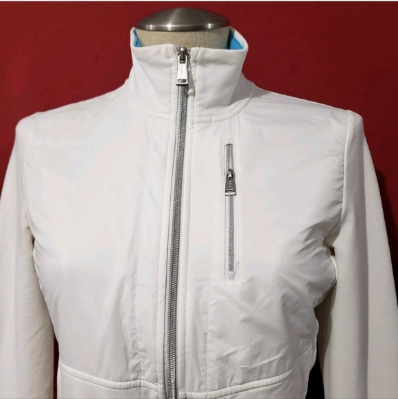Ralph Lauren Lightweight Full Zip  Jacket Sz XL White/Blue Colar - Picture 3 of 11